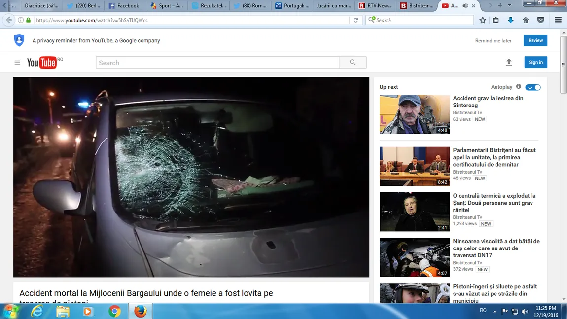 Tragedie în judeţul Bistriţa. O femeie a fost omorâtă de maşină, pe trecerea de pietoni VIDEO