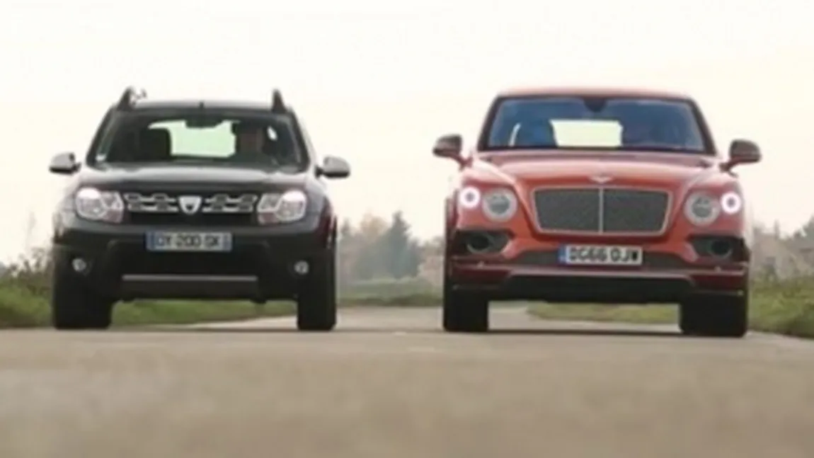 Cel mai TARE duel al cailor putere. Dacia Duster vs. Bentley Bentayga. Cine a câştigat VIDEO