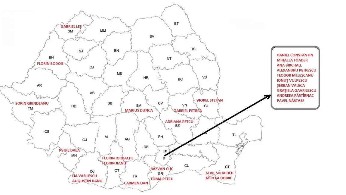 Distribuţia geografică a Cabinetului Grindeanu. De unde vin miniştrii Coaliţiei PSD-ALDE