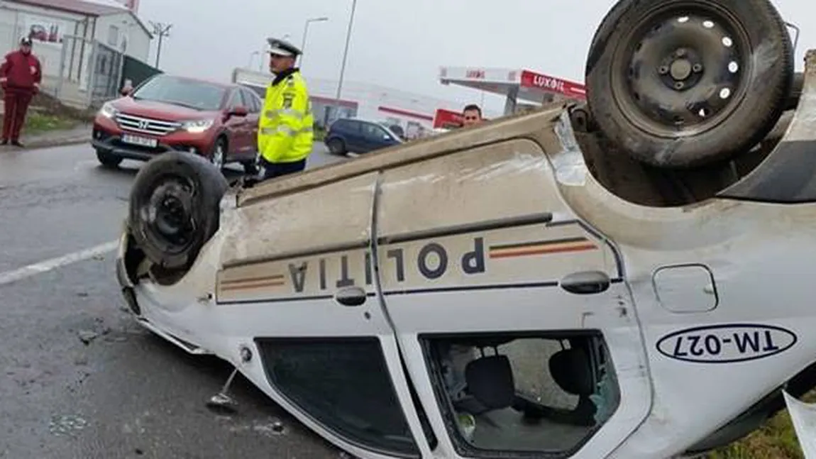 Poliţist în misiune, rănit într-un accident rutier produs pe DN 1, în judeţul Prahova