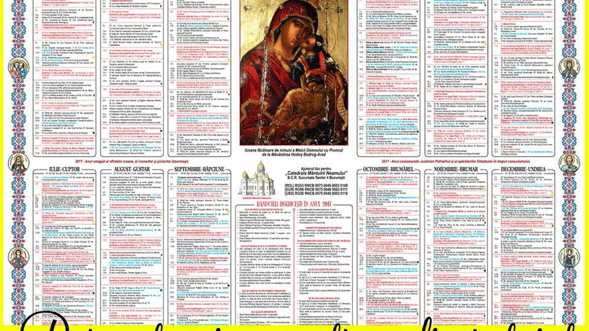 CALENDAR ORTODOX 2017: Zi aliturgică. Dezlegare la brânză, lapte, ouă şi peşte. Ce să faci pentru o casnicie fericita si cu noroc