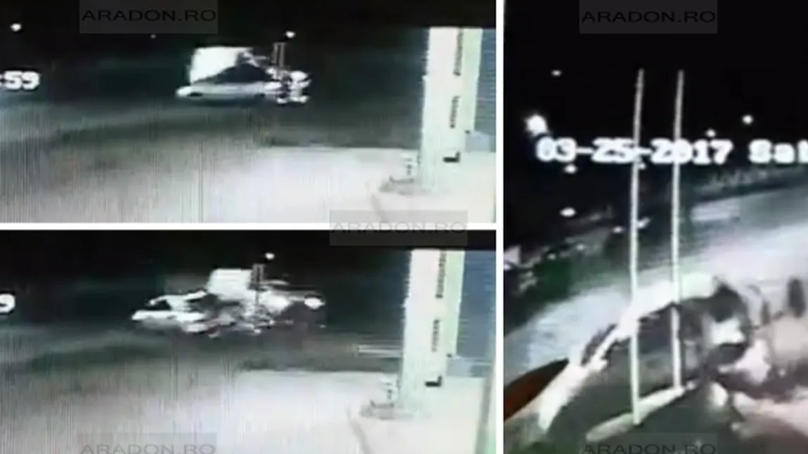 Imagini şocante de la tragicul accident de la Arad. Camerele au surprins momentul coliziunii violente VIDEO