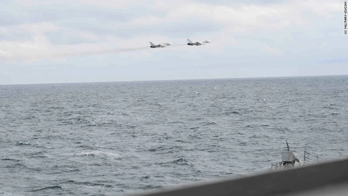 Avioane ruse s-au apropiat de un distrugător american în Marea Neagră, în largul coastelor României GALERIE FOTO şi VIDEO