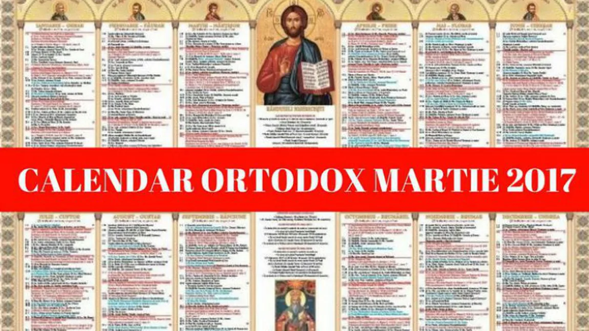 CALENDAR ORTODOX 2017: Ce sfinţi sărbătorim luni