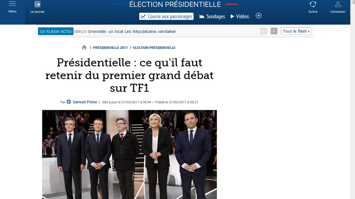 Franţa: Prima dezbatere televizată privind alegerile prezidenţiale