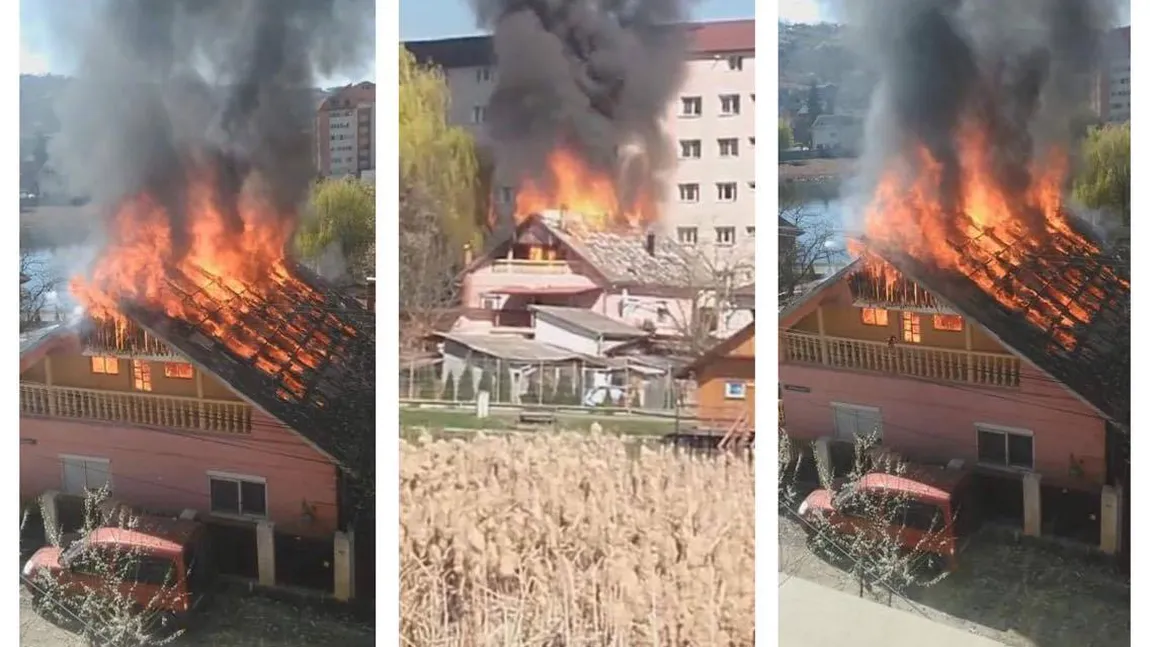 Incendiu puternic la o locuinţă din Dej. Casa a fost făcută scrum de flăcările violente