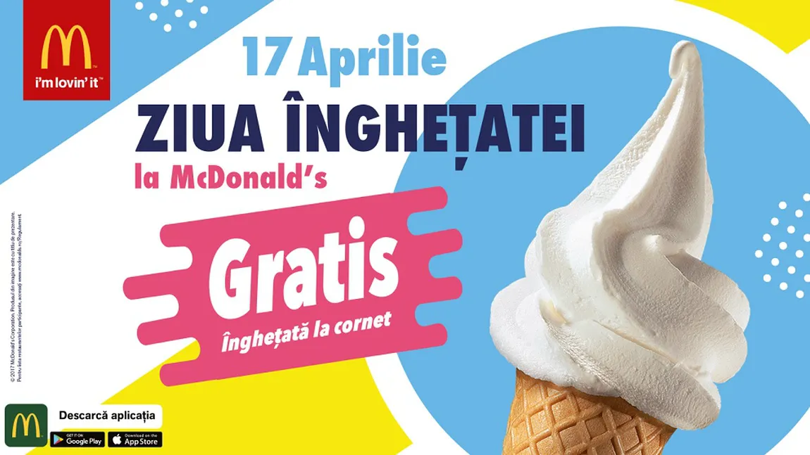 Astăzi e Ziua Îngheţatei doar la McDonald's