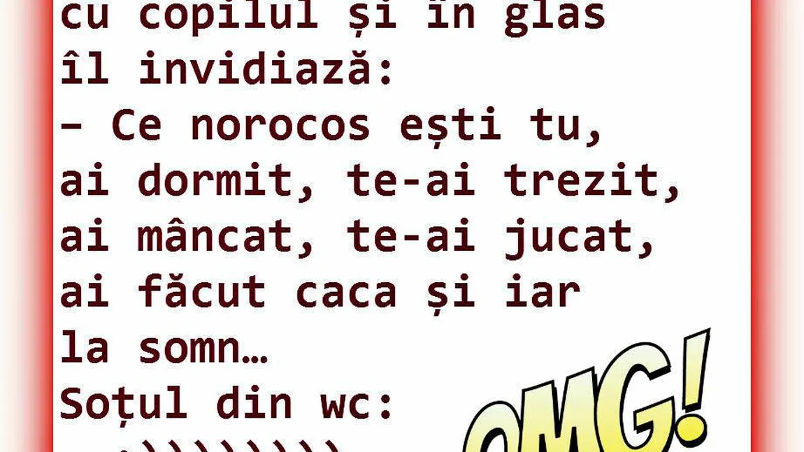 BANCUL ZILEI: Soţia se joacă în dormitor...