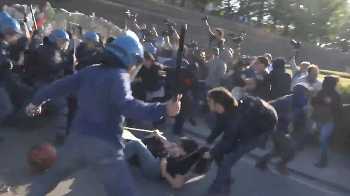 Ciocniri violente în Italia, între poliţie şi manifestanţi. Protestele sunt îndreptate împotriva Summit-ului G-7 VIDEO