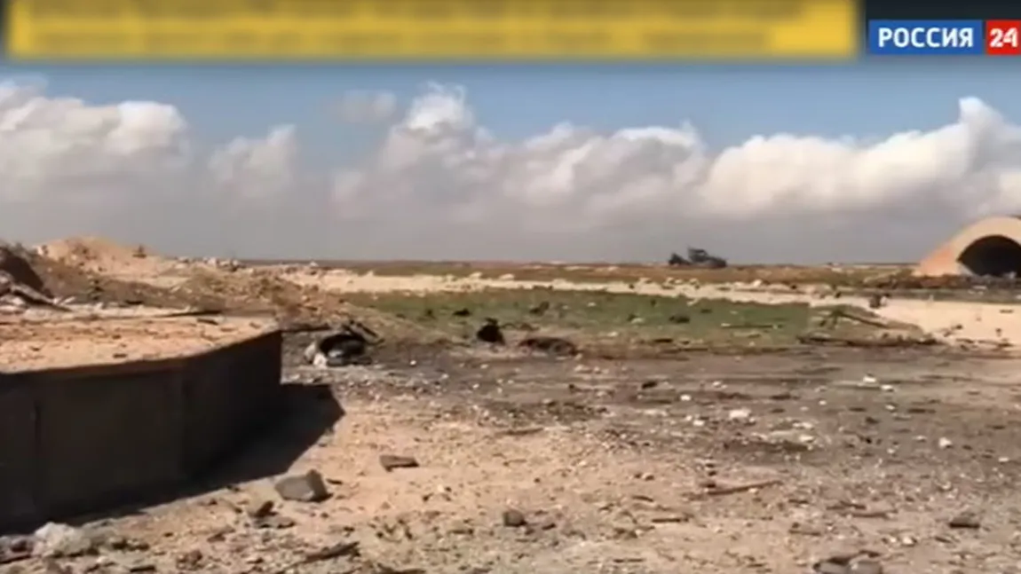 Cum arată Siria, după atacul SUA. Imagini cu baza aeriană şi de la lansarea rachetelor VIDEO