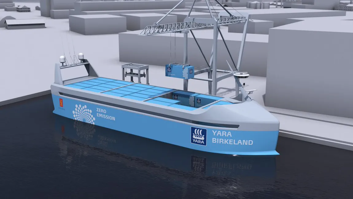 Revoluţie pe apă. Norvegia lansează primul cargou 100% electric şi autonom