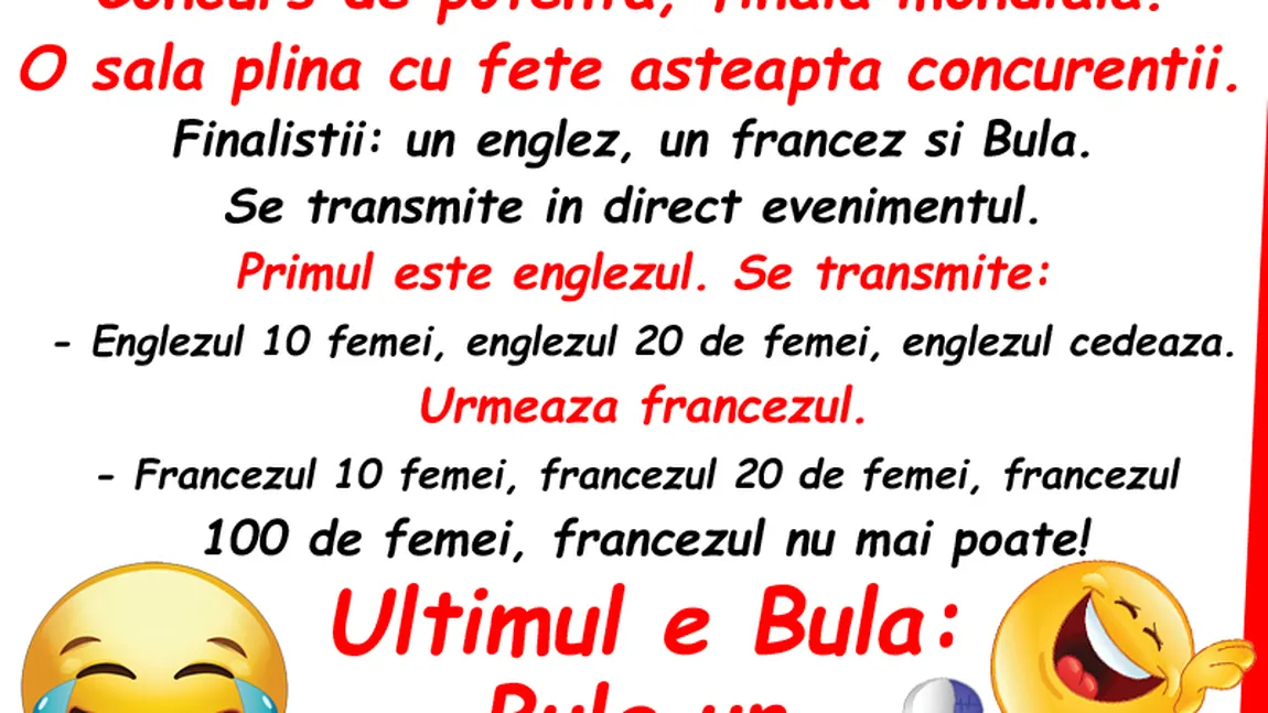 Banc nerecomandat pudicilor. Sigur veţi râde mult