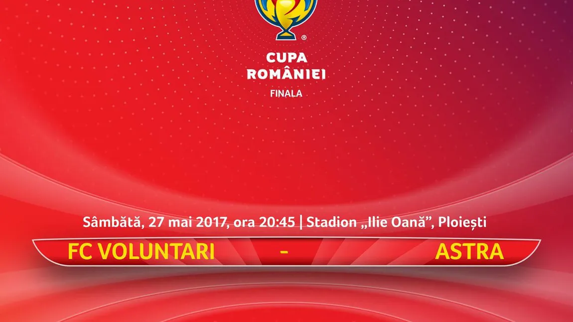 FINALA CUPA ROMANIEI ASTRA VOLUNTARI (sâmbătă, ora 20:45) LIVE VIDEO STREAM ONLINE
