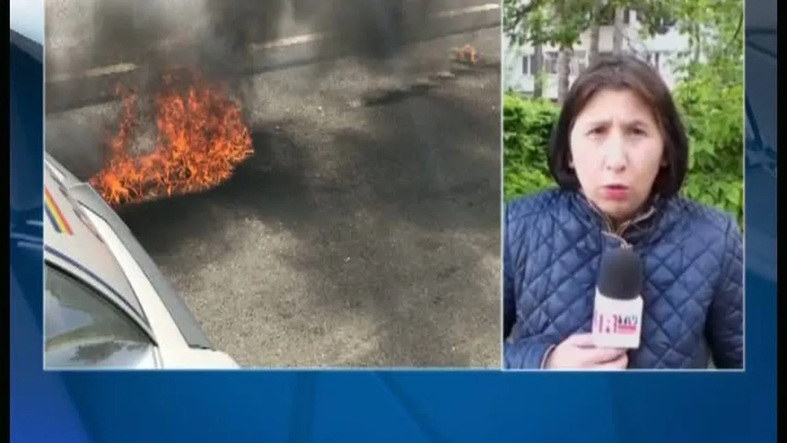 Maşină de Control Trafic, incendiată cu cocktail Molotov