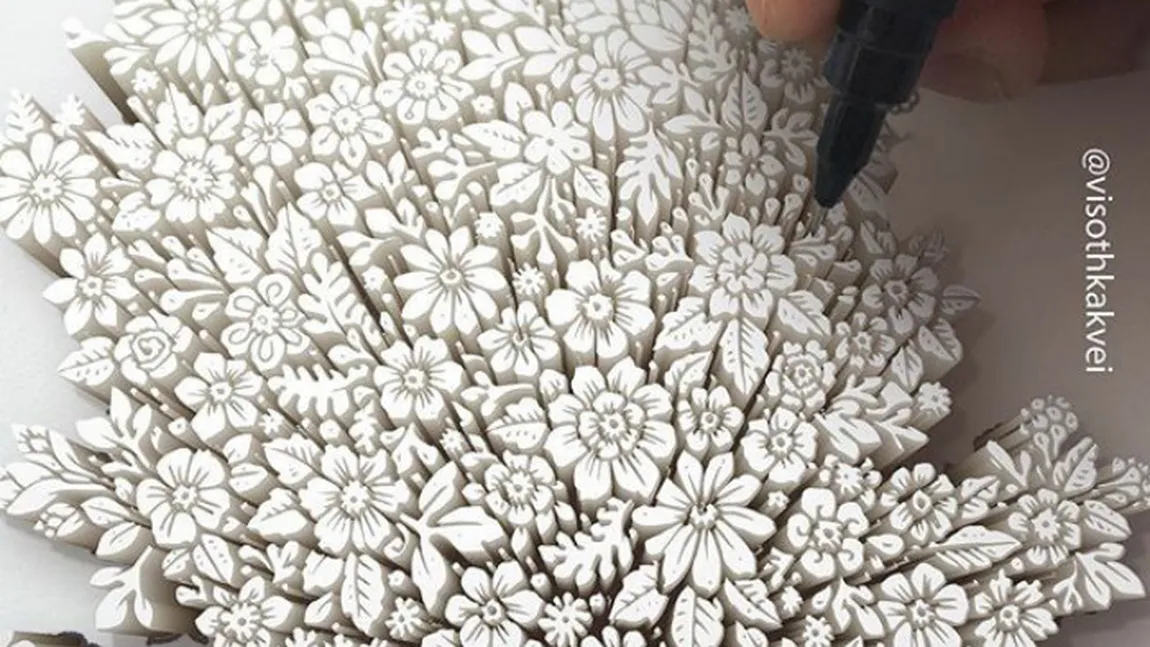 Un artist cambodgian realizează desene care IES din pagină. Tehnica lui este unică