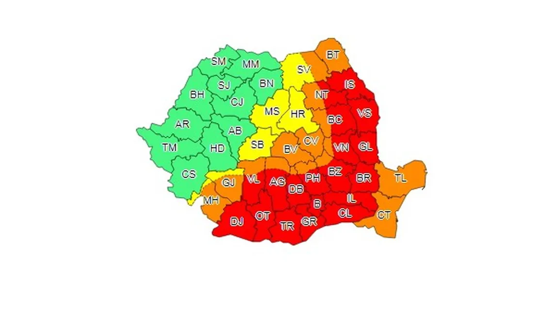 COD ROŞU DE CANICULĂ în 20 de judeţe. Avertizarea este valabilă şi pentru Bucureşti