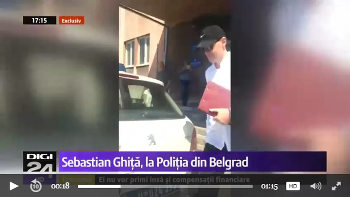 Imagini cu Sebastian Ghiţă la controlul judiciar în Belgrad