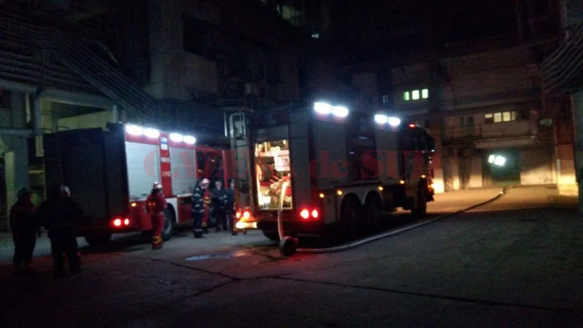 Incendiu puternic la Termocentrala de la Turceni. Pompierii au intervenit cu mai multe autospeciale de stingere