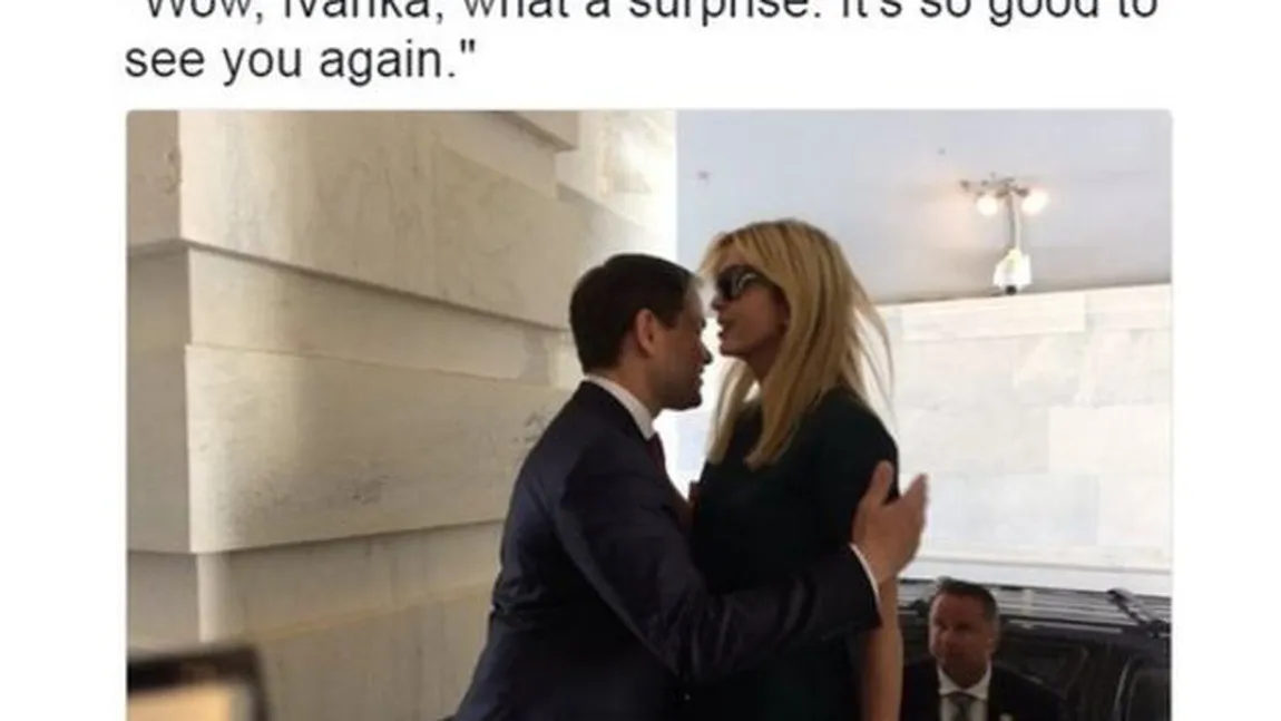 Fiica preşedintelui american, Ivanka Trump, îmbrăţişată patetic de un senator republican. Imaginile au apărut în spaţiul public