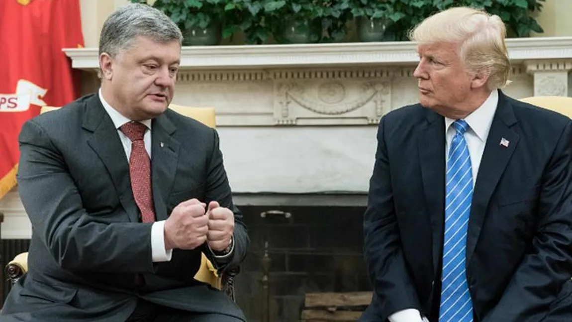 Petro Poroşenko s-a întâlnit cu Donald Trump, la Casa Albă. SUA au promis că menţin sancţiunile împotriva Rusiei