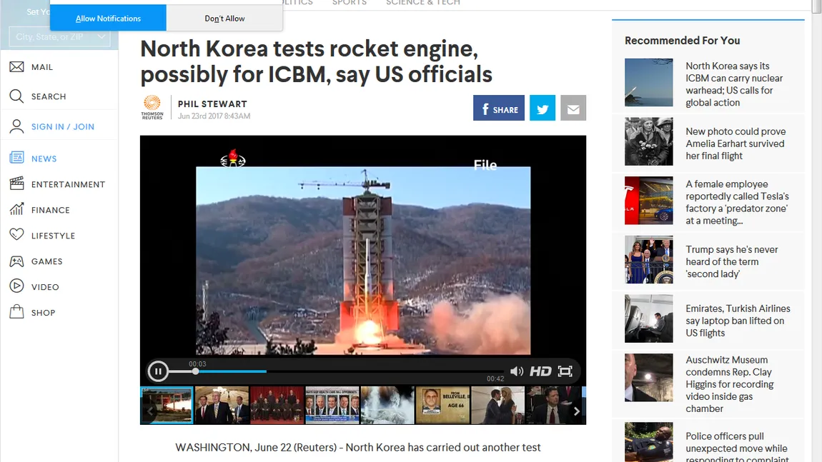 Pentagonul confirmă că racheta balistică trasă de Phenian este un model nou şi este o rachetă intecontinentală
