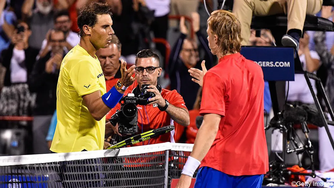 Şocul anului în tenis. Rafa Nadal a fost eliminat în optimi la Montreal de un puşti de 18 ani şi ratează şansa de a redeveni numărul 1