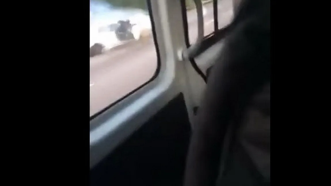 Accident TERIFIANT, surprins de pasagerul unui taxi VIDEO