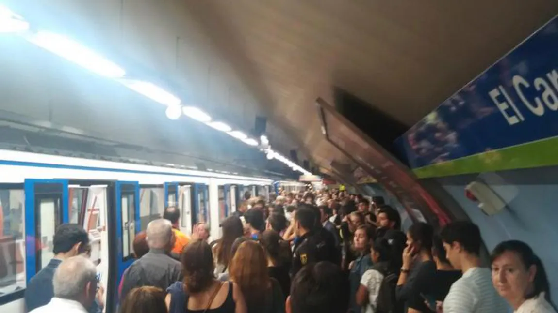 Focuri de armă şi ameninţări cu cuţitul, în metrou, în Madrid. Pasagerii, în panică. Trenul s-a oprit în tunel GALERIE FOTO