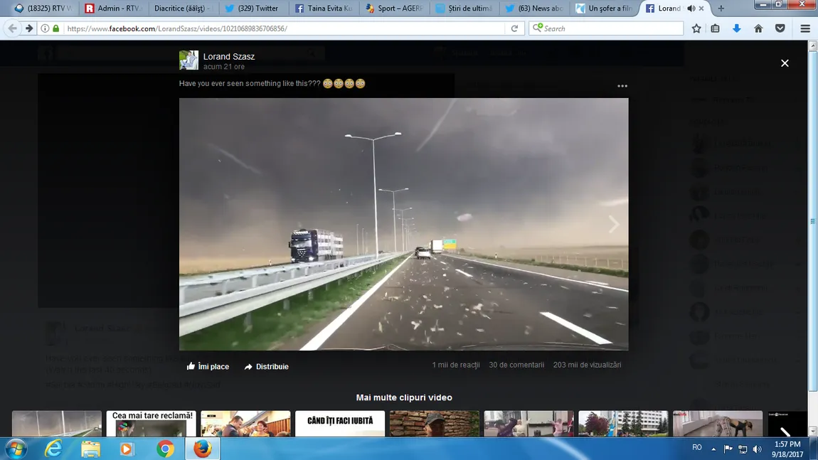 Iadul pe autostradă. Imagini teribile filmate în Serbia, cu furtuna care a ucis 8 oameni în România VIDEO