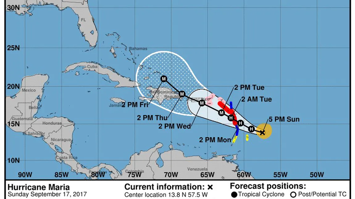 Uraganul Maria se îndreaptă spre Caraibe. În Guadelupa a fost deja emis codul roşu