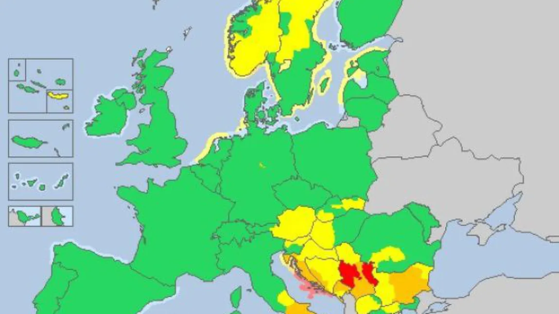 PROGNOZA. Vremea face ravagii în tot sud-estul Europei. Este cod roşu de precipitaţii în Serbia şi portocaliu în Bulgaria