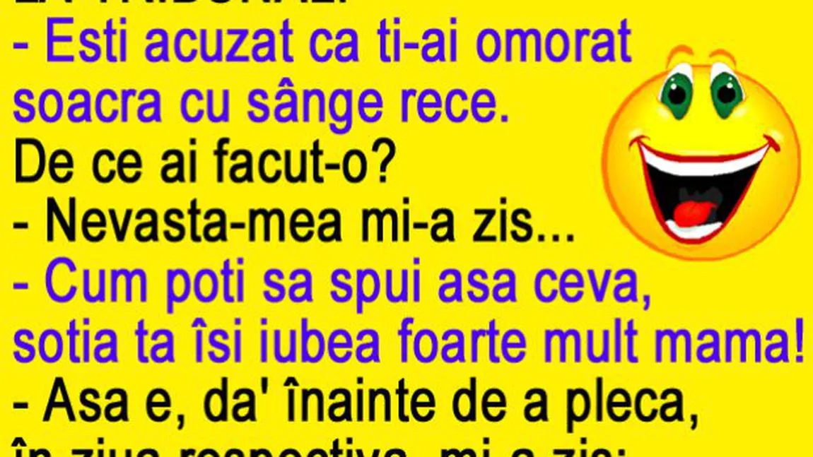 BANCUL ZILEI: Nevastă-mea mi-a zis...