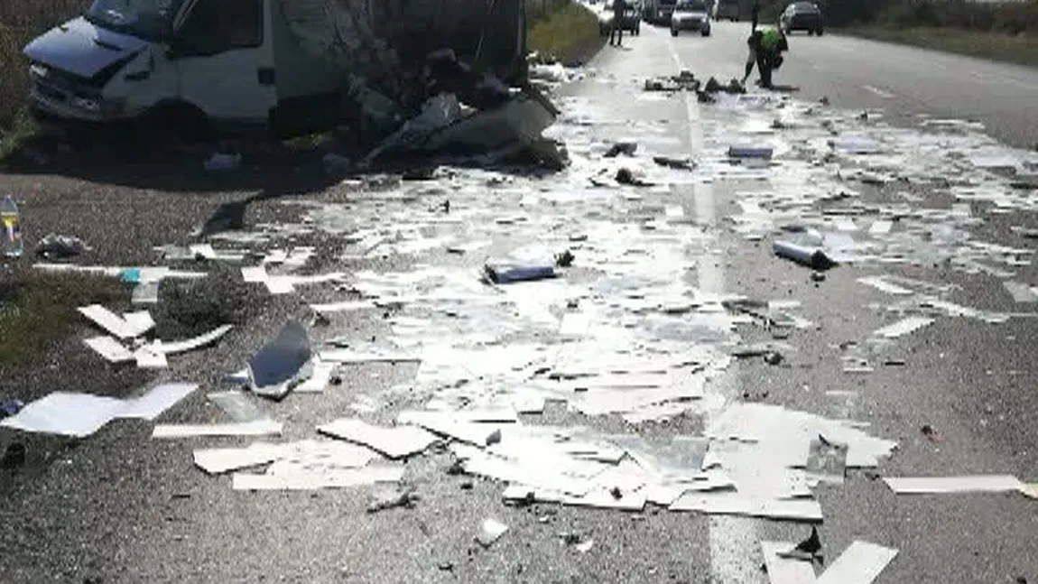Accident în Vrancea, pe E85. Un TIR a lovit o autoutilitară, un bărbat este în stare gravă