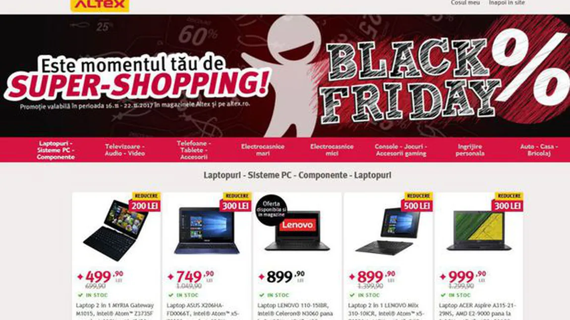 CATALOG ALTEX Black Friday 2017. Reduceri mari, a picat site-ul