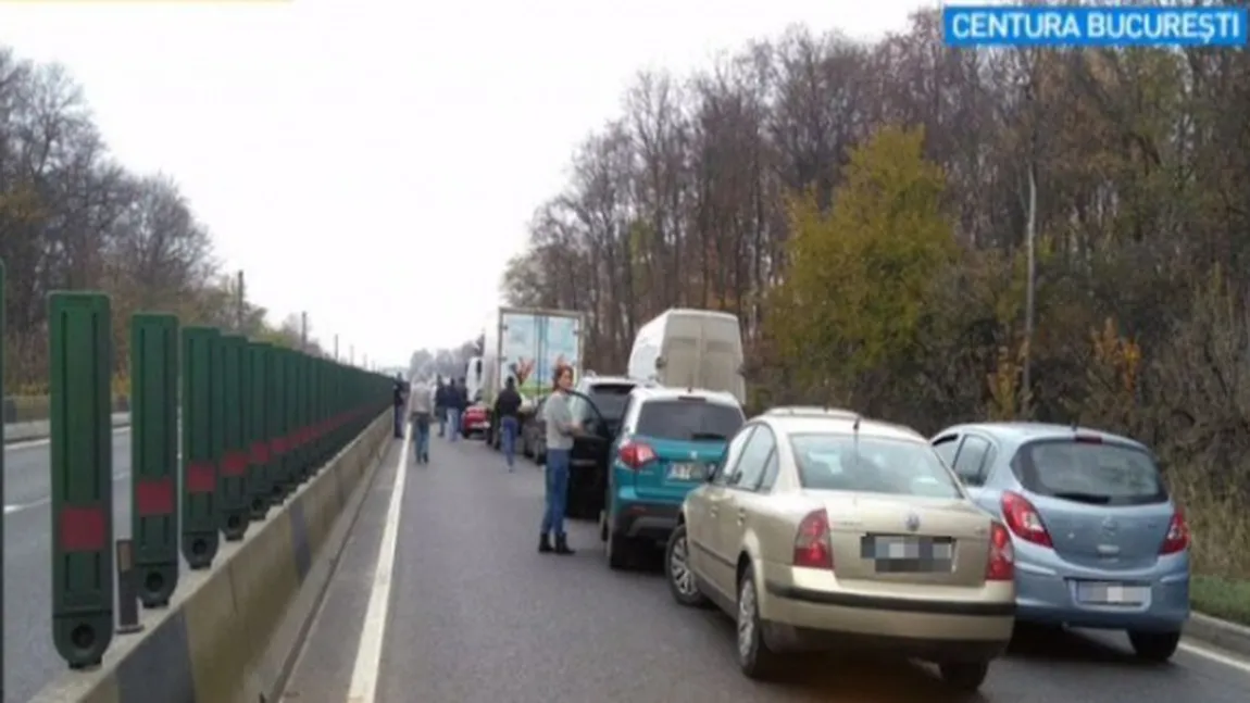 Trafic oprit pe Centura Capitalei ca urmare a unui accident rutier