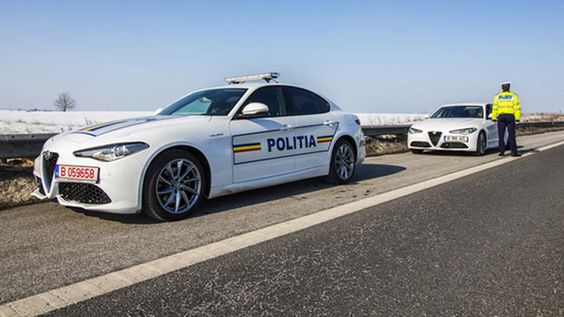 Un Alfa Romeo Giulia al Poliţiei Române, scos la vânzare. 