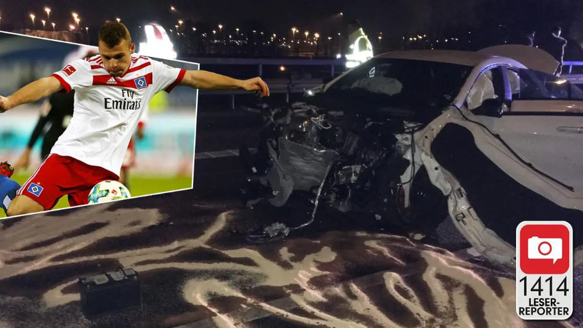 Fotbalist beat şi fără permis implicat într-un accident rutier