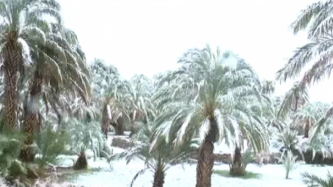 Fenomen meteo extrem de rar. Zăpadă în deşertul Marocului după 60 de ani