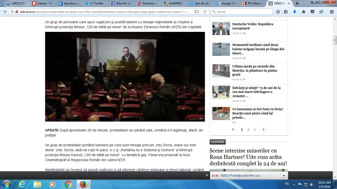Filmul 120BPM întrerupt în Bucureşti, de fundamentaliştii ortodocşi. Aceştia au scandat 