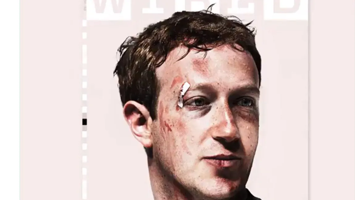Mark Zuckerberg, apariţie şocantă pe coperta revistei Wired. Patronul Facebook este bătut măr FOTO