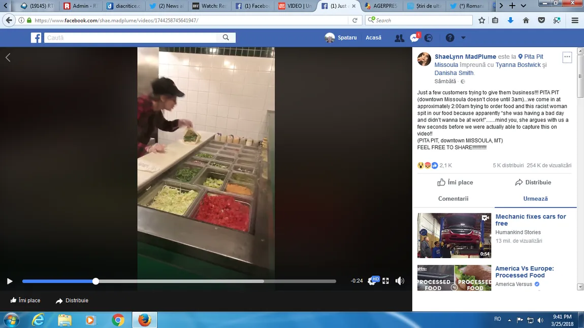Imagini scandaloase, angajata unui fast-food scuipă în mâncarea unei cliente. Totul a fost filmat VIDEO