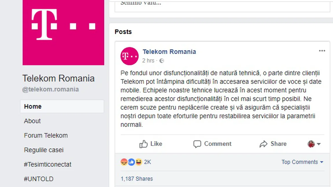 Probleme tehnice în reţeaua mobilă Telekom: O parte dintre clienţi nu au putut accesa serviciile de voce şi date mobile