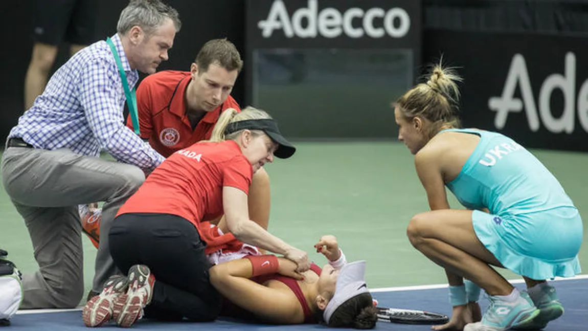 Clipe de groază în FED CUP. Bianca Andreescu s-a prăbuşit pe teren în setul decisiv VIDEO