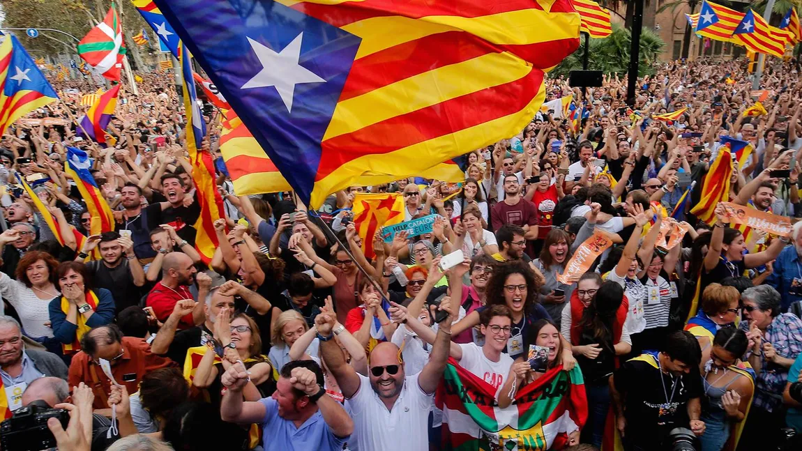 Manifestaţii agresive în Catalonia. Forţele de ordine intervin cu măsuri de protecţie