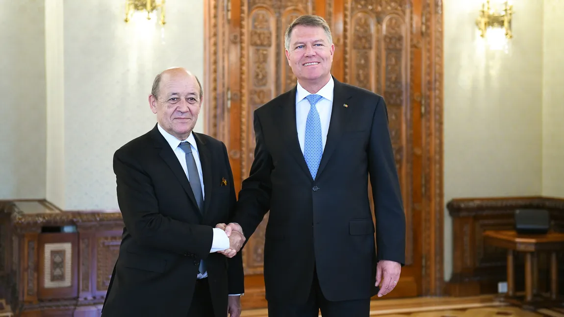 Klaus Iohannis, după întâlnirea cu Jean-Yves Le Drian: Sper ca Franţa va sprijini o decizie privind aderarea României la Schengen