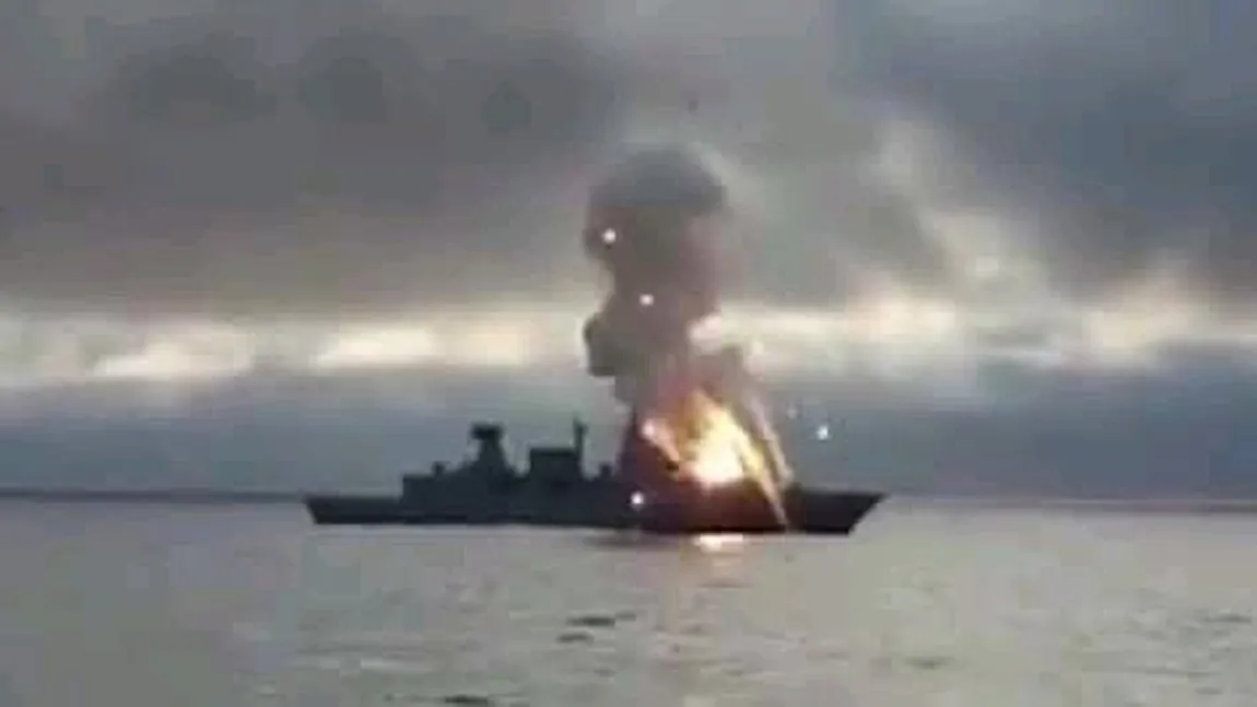Fregată germană, aproape distrusă de propria rachetă, în Marea Nordului. Imagini halucinante cu lansarea eşuată VIDEO
