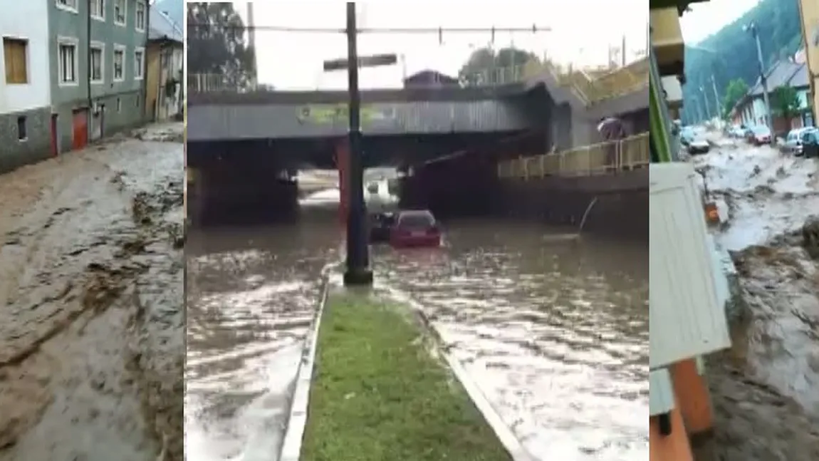 Imagini apocaliptice după furtună în Reşiţa. Doi copii au fost salvaţi de pompieri dintr-un tomberon
