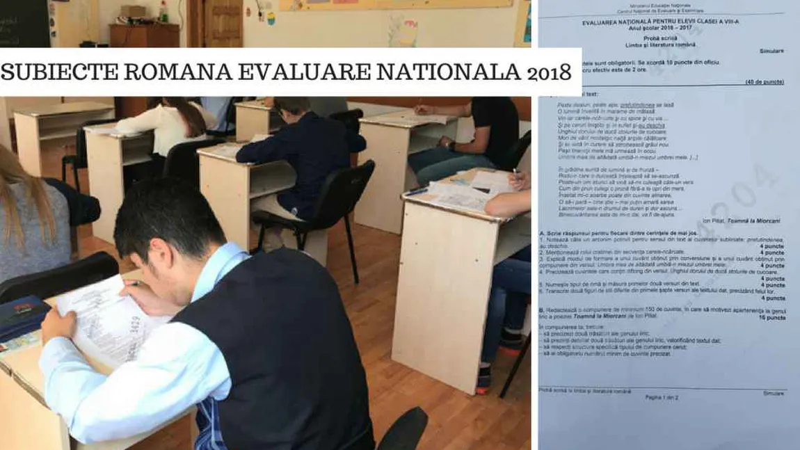 Subiecte Română Evaluare Naţională 2018: Subiecte uşoare la ROMANA CAPACITATE 2018. Matematica rămâne proba de foc