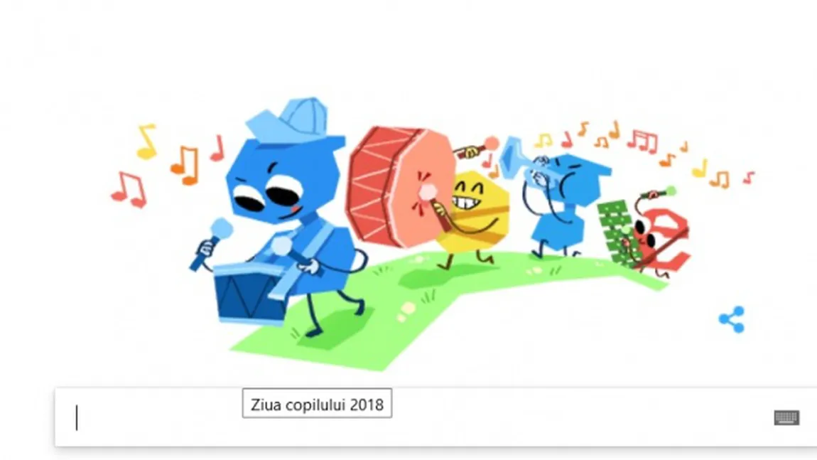 Ziua Copilului este sărbătorită de Google printr-un Doodle special pe 1 iunie