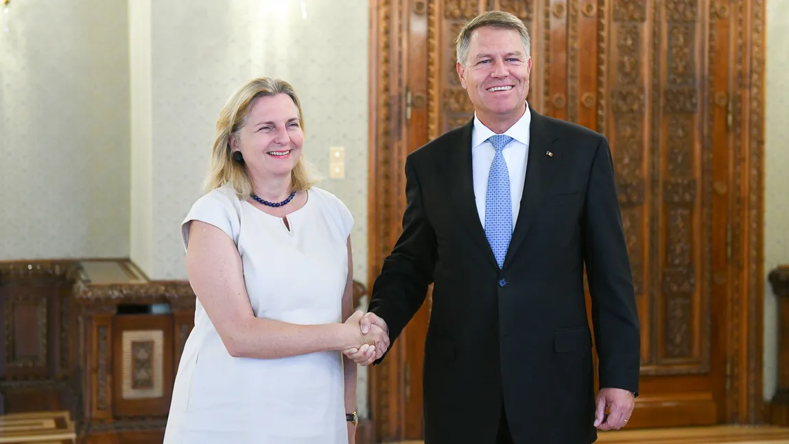 Preşedintele Iohannis a avut o întrevedere cu ministrul austriac de Externe, Karin Kneissl